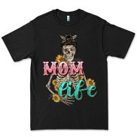 Black Mom life with skull Mother's Day Premium Tee - CowGirlArtShop