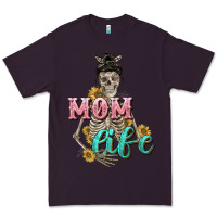 Plum Mom life with skull Mother's Day Premium Tee - CowGirlArtShop
