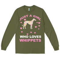 Army Green Just A Girl Who Loves Whippets Long Sleeve Tee - Bettercallsaul