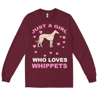 Burgundy Just A Girl Who Loves Whippets Long Sleeve Tee - Bettercallsaul