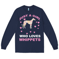 Navy Just A Girl Who Loves Whippets Long Sleeve Tee - Bettercallsaul