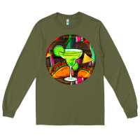 Army Green hispanic heritage month round earrings 2 Long Sleeve Tee - BundleAndBundleShop