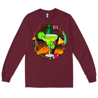 Burgundy hispanic heritage month round earrings 2 Long Sleeve Tee - BundleAndBundleShop