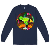 Navy hispanic heritage month round earrings 2 Long Sleeve Tee - BundleAndBundleShop