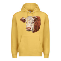 Antique Gold hereford cow face Premium Hoodie - LillyAllenDesigns