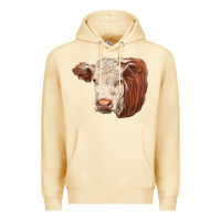 Pina Colada hereford cow face Premium Hoodie - LillyAllenDesigns