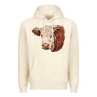 Sandshell hereford cow face Premium Hoodie - LillyAllenDesigns