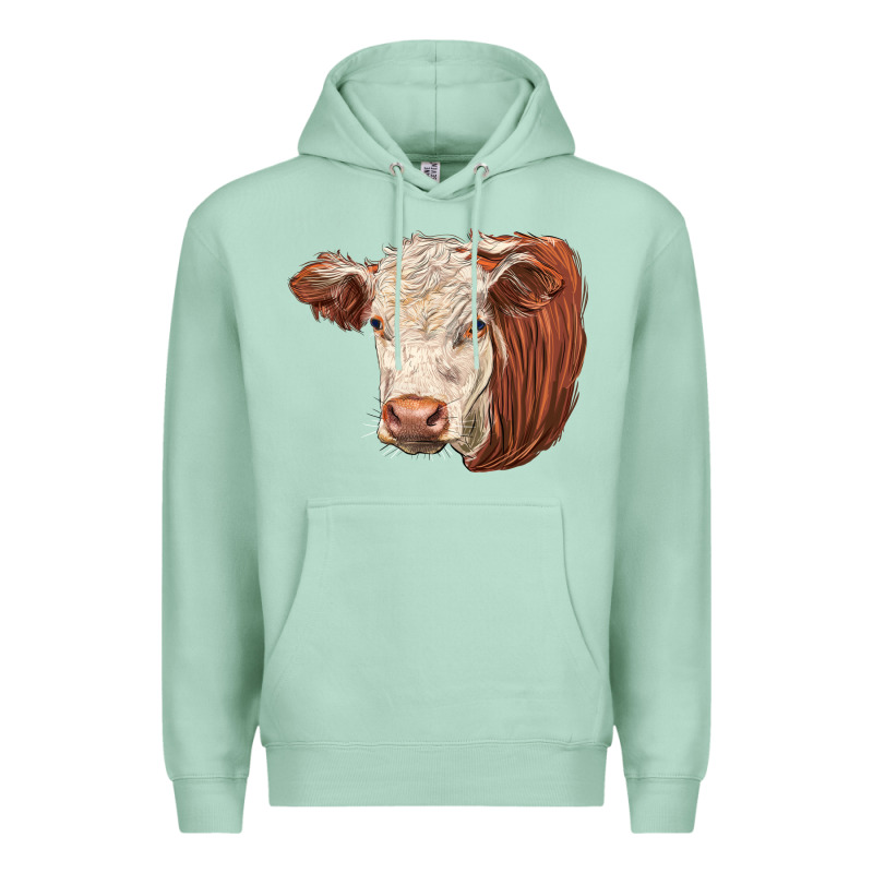 Hereford Cow Face Premium Hoodie by LillyAllenDesigns | Teevron