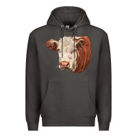 Smoke hereford cow face Premium Hoodie - LillyAllenDesigns