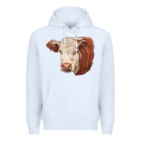 White hereford cow face Premium Hoodie - LillyAllenDesigns
