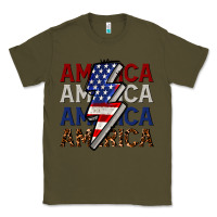 Army Green America with lightning bold Classic Tee - CowGirlArtShop
