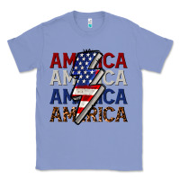 Colony Blue America with lightning bold Classic Tee - CowGirlArtShop