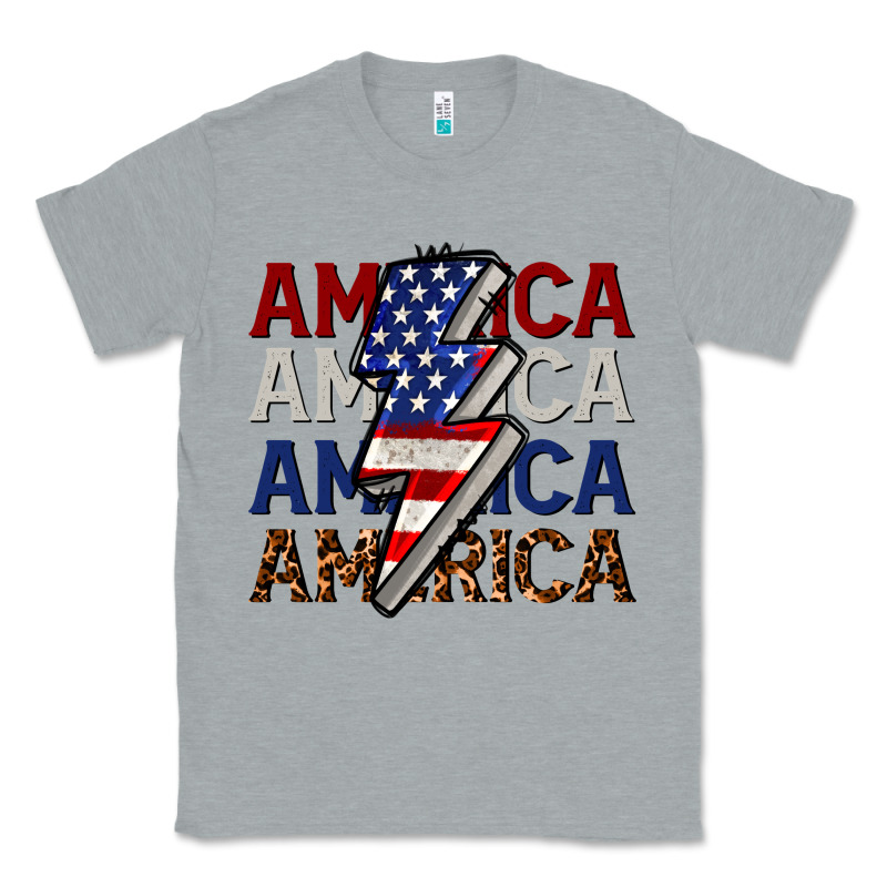 America With Lightning Bold Classic Tee by CowGirlArtShop | Teevron