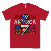 Red America with lightning bold Classic Tee - CowGirlArtShop