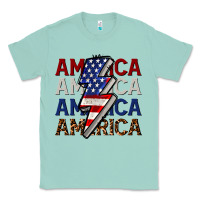 Seafoam America with lightning bold Classic Tee - CowGirlArtShop
