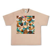 Burro bakery coffee cups cookie and donut with turquoise glitter seamless pa Urban Heavy Tee - BundleAndBundleShop