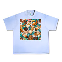 Grape Ice bakery coffee cups cookie and donut with turquoise glitter seamless pa Urban Heavy Tee - BundleAndBundleShop