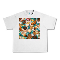 Lunar Rock bakery coffee cups cookie and donut with turquoise glitter seamless pa Urban Heavy Tee - BundleAndBundleShop