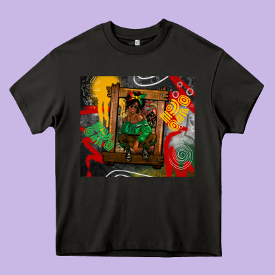 Juneteenth Black Woman Fashion Girl Heavy Core Tee Designed By Cowgirlartshop