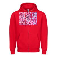 Red leopard background pink shimmer 3200x2400 Zipper Hoodie - AdoDesignShop
