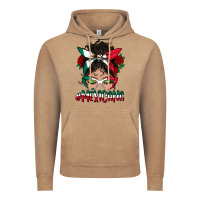 Vintage Coffee mexicana messy bun mama Vintage Hoodie - BundleAndBundleShop