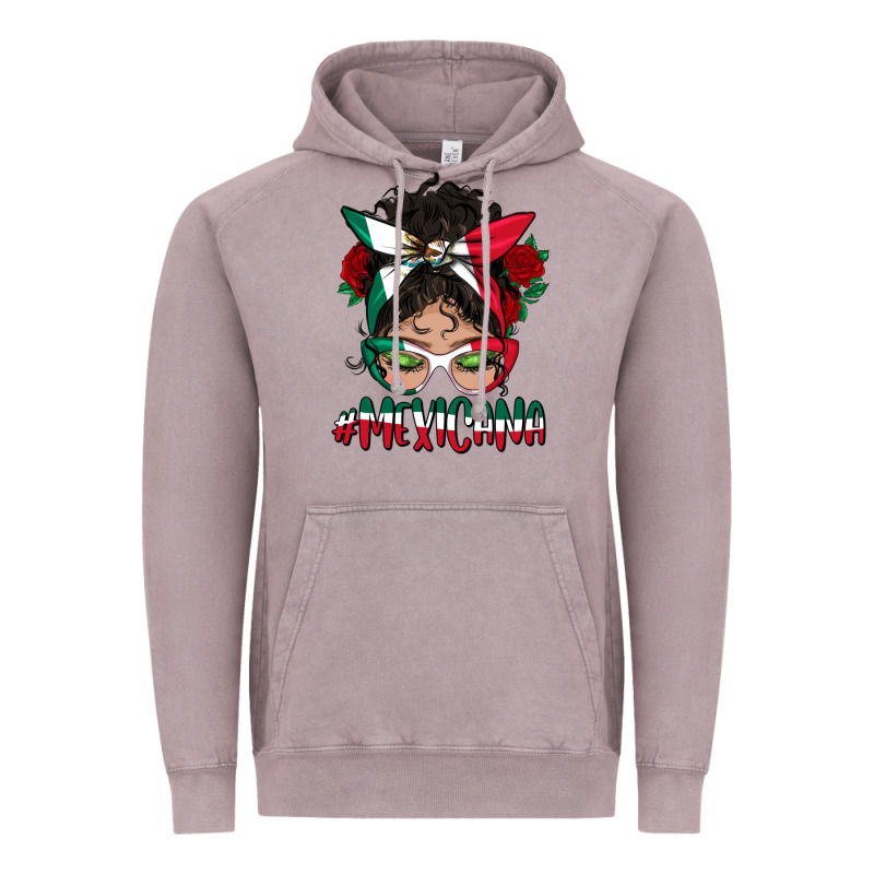 Mexicana Messy Bun Mama Vintage Hoodie by BundleAndBundleShop | Teevron