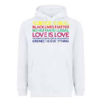 White Anti Trump Science is Real Black Lives Matter T shirt Heavyweight Hoodie - artisFamous