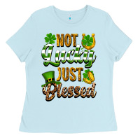Baby Blue St. Patrick's Not lucky just blessed Ladies Tee - OliviaCreatesArt