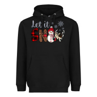 Black let it snow snowman Heavyweight Hoodie - JahusDesignShop