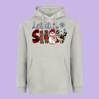 Let It Snow Snowman Heavyweight Hoodie Designed By Jahusdesignshop