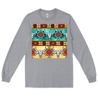 Heather Grey native american aztec seamless pattern 3 Long Sleeve Tee - BundleAndBundleShop