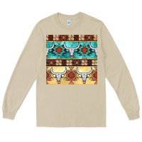 Mushroom native american aztec seamless pattern 3 Long Sleeve Tee - BundleAndBundleShop