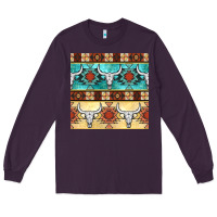 Plum native american aztec seamless pattern 3 Long Sleeve Tee - BundleAndBundleShop