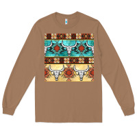 Toasted Coconut native american aztec seamless pattern 3 Long Sleeve Tee - BundleAndBundleShop