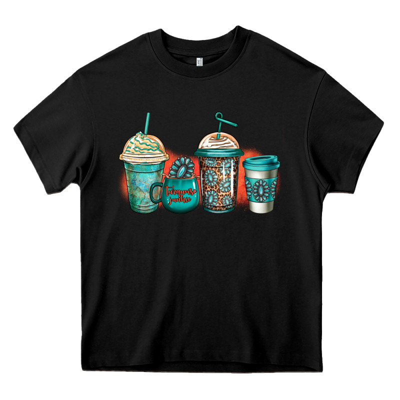 Turquoise Junkie Coffee Cups Heavy Core Tee by Jasminsmagicworld | Teevron