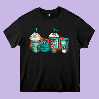 Turquoise Junkie Coffee Cups Heavy Core Tee Designed By Jasminsmagicworld