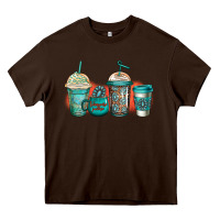 Chocolate Brown turquoise junkie coffee cups Heavy Core Tee - Jasminsmagicworld