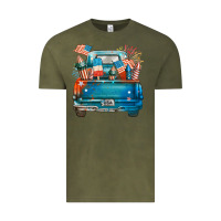 Vintage Olive Customize USA truck Vintage Tee - FaDigitalArtStudio