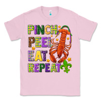 Bubblegum Pink Pinch peel eat repeat crawfish Classic Tee - HowdyJamesFarm