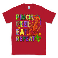 Red Pinch peel eat repeat crawfish Classic Tee - HowdyJamesFarm