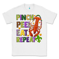 White Pinch peel eat repeat crawfish Classic Tee - HowdyJamesFarm