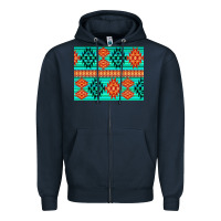 Navy aztec pattern background 3200x2400 Zipper Hoodie - AdoDesignShop