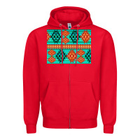 Red aztec pattern background 3200x2400 Zipper Hoodie - AdoDesignShop