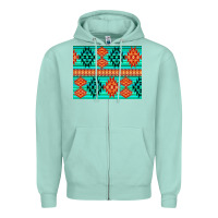 Seafoam aztec pattern background 3200x2400 Zipper Hoodie - AdoDesignShop