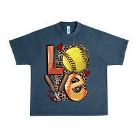 Midnight Navy love softball Urban Heavy Tee - FaDigitalArtStudio