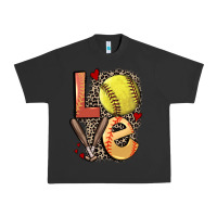 Pigment Black love softball Urban Heavy Tee - FaDigitalArtStudio
