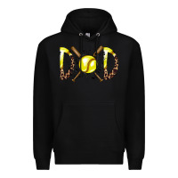 Black dad softball Premium Hoodie - RacoonDesign