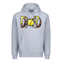Heather Grey dad softball Premium Hoodie - RacoonDesign