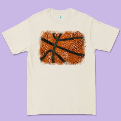 Basketball Leopard Glitter Background Premium Tee Designed By Howdyjamesfarm