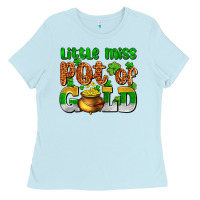 Baby Blue St. Patrick's little miss pot of gold Ladies Tee - OliviaCreatesArt